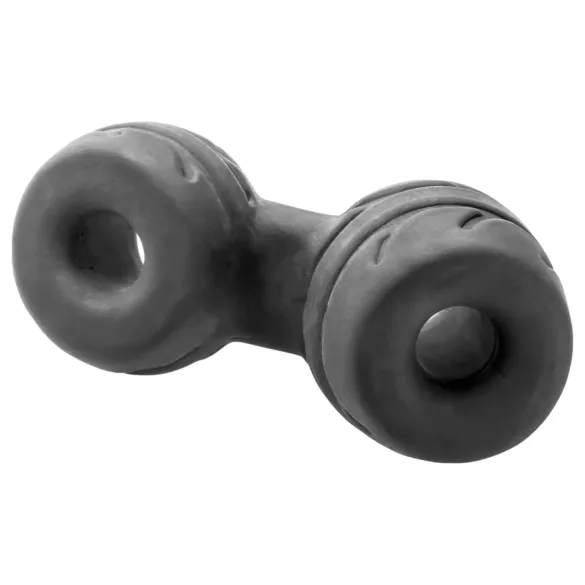 SilaSkin - inel pentru penis și testicule - extensie - silicon negru