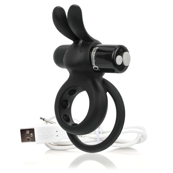O țipăt intens - inel vibrator cu acumulator, negru