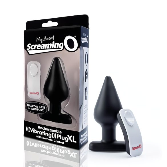 Screaming Plug XL - vibrator anal - mărime XL - silicon negru