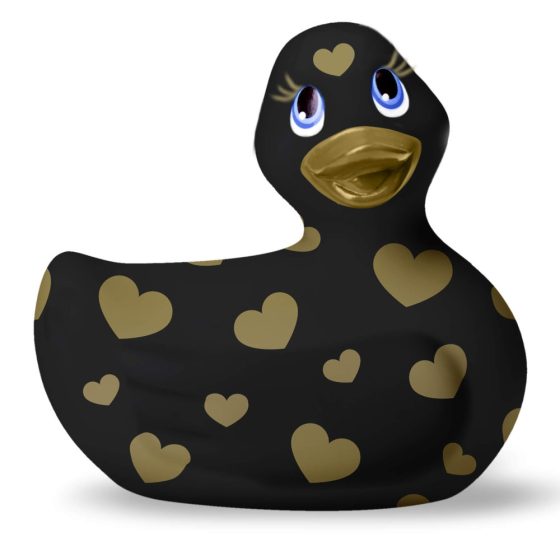 My Duckie Romance 2.0 - vibrator de clitoris în formă de rață, rezistent la apă (negru-auriu)