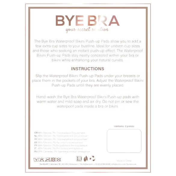 Bye Bra - sutien push-up adeziv impermeabil - transparent