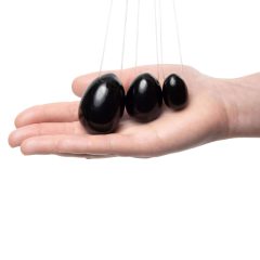   La Gemmes Yoni - set de bile yoni - obsidian negru (3 bucăți)