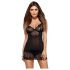 Obsessive Alluria - neglijeu dantelat și tanga (negru)
