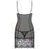 Obsessive Alluria - neglijeu dantelat și tanga (negru) - L/XL
