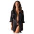 Halat Obsessive Satinia - set de halat din satin (negru)