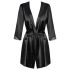 Halat Obsessive Satinia - set de halat din satin (negru)