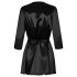 Halat Obsessive Satinia - set de halat din satin (negru)
