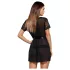 Obsessive - halat din dantelă cu tanga - negru - L/XL