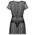 Obsessive - halat din dantelă cu tanga - negru - L/XL