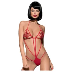 Obsessive - body sexy cu bretele tulip roșu S/M
