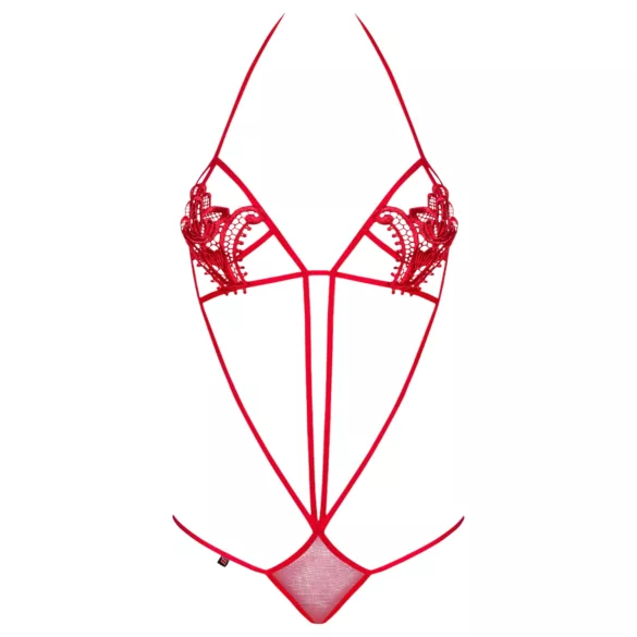 Obsessive - body sexy cu bretele tulip roșu S/M