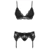 Obsessive - Set lenjerie din dantelă - negru