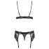 Obsessive - Set lenjerie din dantelă - negru