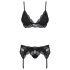 Obsessive 810-SEG-1 - set lenjerie din dantelă (negru) - L/XL