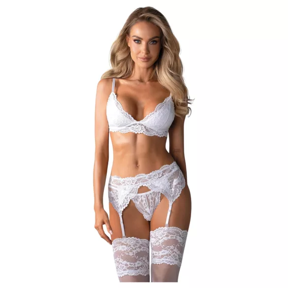 Obsessive - set lenjerie sexy - dantelă alb