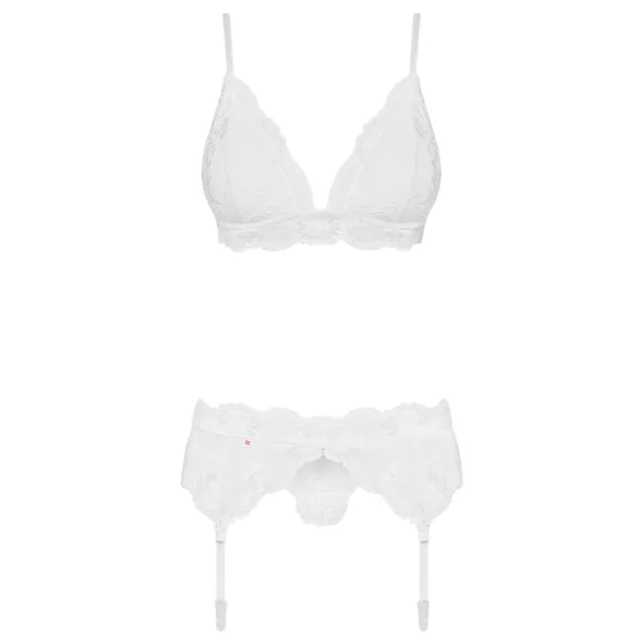 Obsessive - set lenjerie sexy - dantelă alb - L/XL