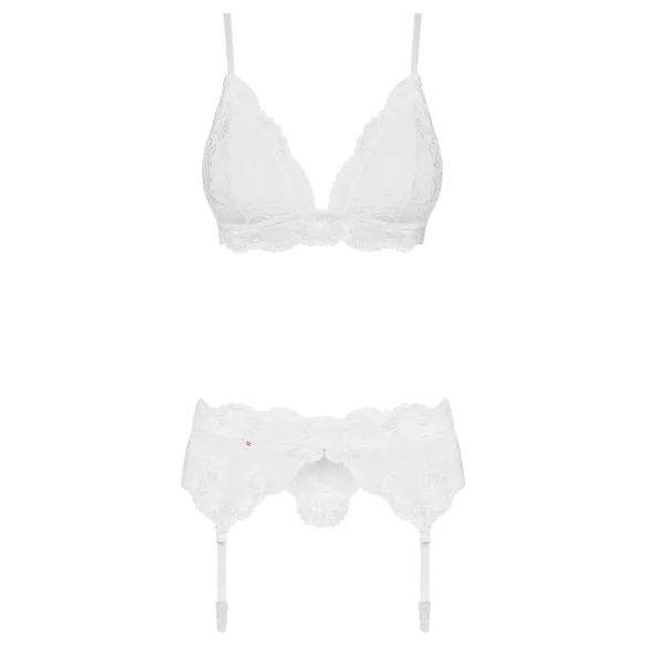 Obsessive - set lenjerie sexy - dantelă alb - L/XL