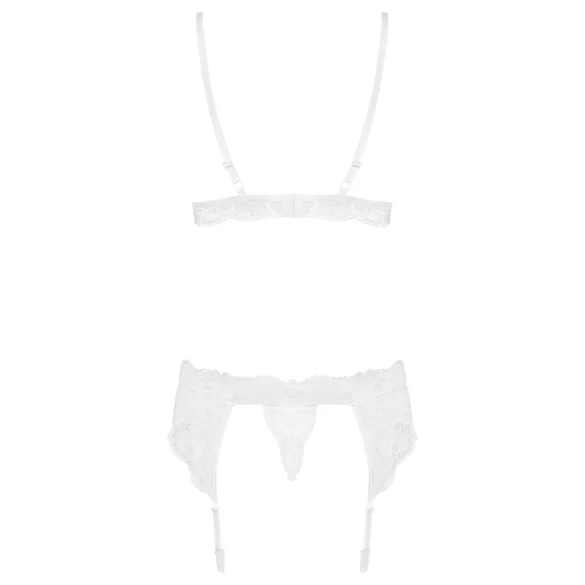Obsessive - set lenjerie sexy - dantelă alb - L/XL