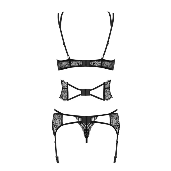 Obsessive Frivolla - set lenjerie dantelată picantă (negru)