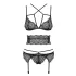 Obsessive Frivolla - set lenjerie dantelată picantă (negru) - L/XL