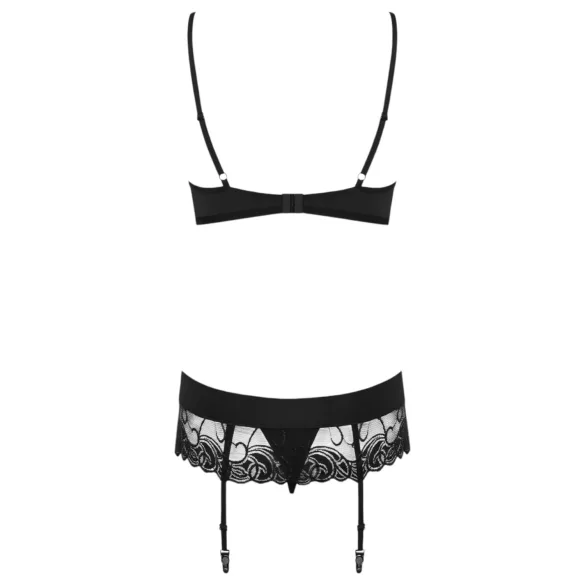 Obsessive - set lenjerie sexy brodată - dantelă neagră