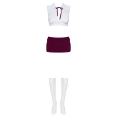 Student obsesiv - set costum de școlăriță (5 piese)