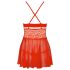 Obsessive 838-BAB-3 - Babydoll și chilot din dantelă seducătoare (roșu) - L/XL
