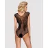 Obsessive B112 - body sexy deschis negru cu aripi de înger din plasă