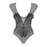 Obsessive B112 - body sexy deschis negru cu aripi de înger din plasă