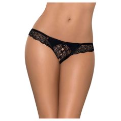   Obsessive - tanga damă deschisă din dantelă cu pietre - negru - L/XL
