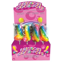   Rainbow Cock Pop - acadea în formă de penis (85g) - aromă de fructe