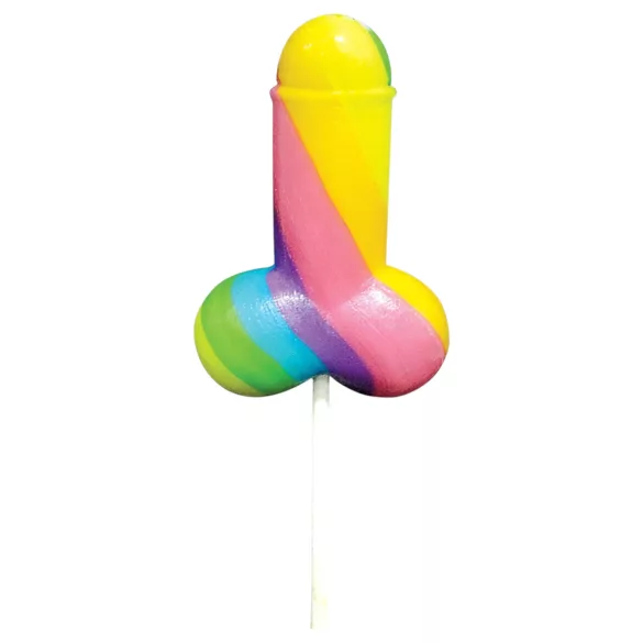 Rainbow Cock Pop - acadea în formă de penis (85g) - aromă de fructe