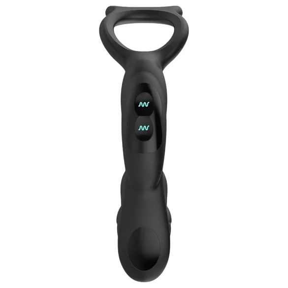 Nexus Simul8 - inel penian vibrator cu dildo anal (negru)