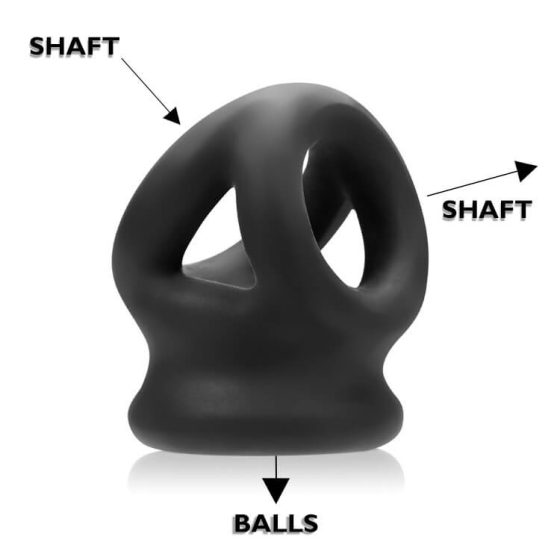 OXBALLS Tri-Squeeze - inel pentru penis (negru)