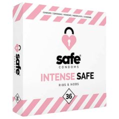   SAFE Intense Safe - Prezervativ cu textură și puncte (36 bucăți)