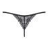 Obsessive Intensa - Tanga din dantelă cu bretele (negru) - L/XL