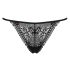 Obsessive Intensa - Tanga din dantelă cu bretele (negru) - L/XL