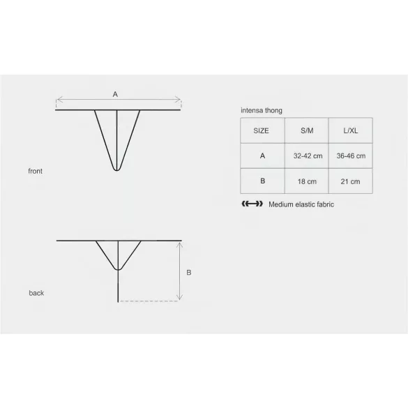 Obsessive - tanga din dantelă cu bretele - negru - L/XL