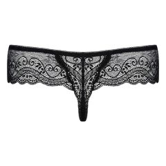   Obsessive Miamor - tanga din dantelă de piatră pentru femei (negru)