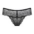 Obsessive Miamor - chiloți tanga din dantelă cu pietre pentru femei (negru) - L/XL