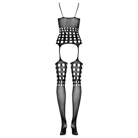 Obsessive G310 - set negru cu plasă și buline (XL-XXL)