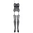 Obsessive G310 - set plasă cu buline - negru (XL-XXL)