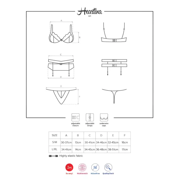 Obsessive - set lenjerie sexy - dantelă neagră