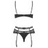Set lenjerie Obsessive Heartina - negru - L/XL