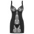 Obsessive Heartina - Chemise și tanga (negru)