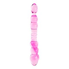   FEELZTOYS GLAZZZ Visuri Lucide - dildo de sticlă cu perle (roz)