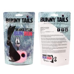   FEELZTOYS Bunny Tails - dildo anal de metal cu coadă de iepure (argintiu-roz)