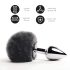 / FEELZTOYS Coada de Iepuraș - plug anal metalic cu coadă (argintiu-negru)