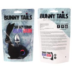   FEELZTOYS Bunny Tails - dildo anal din metal cu cozi de iepuraș (argintiu-negru)