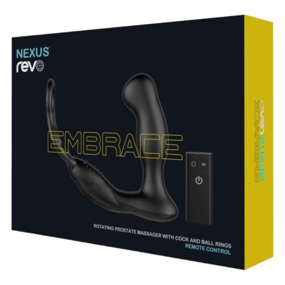 Nexus Revo - vibrat cu control de la distanță, rotativ, inel pentru prostata (negru)